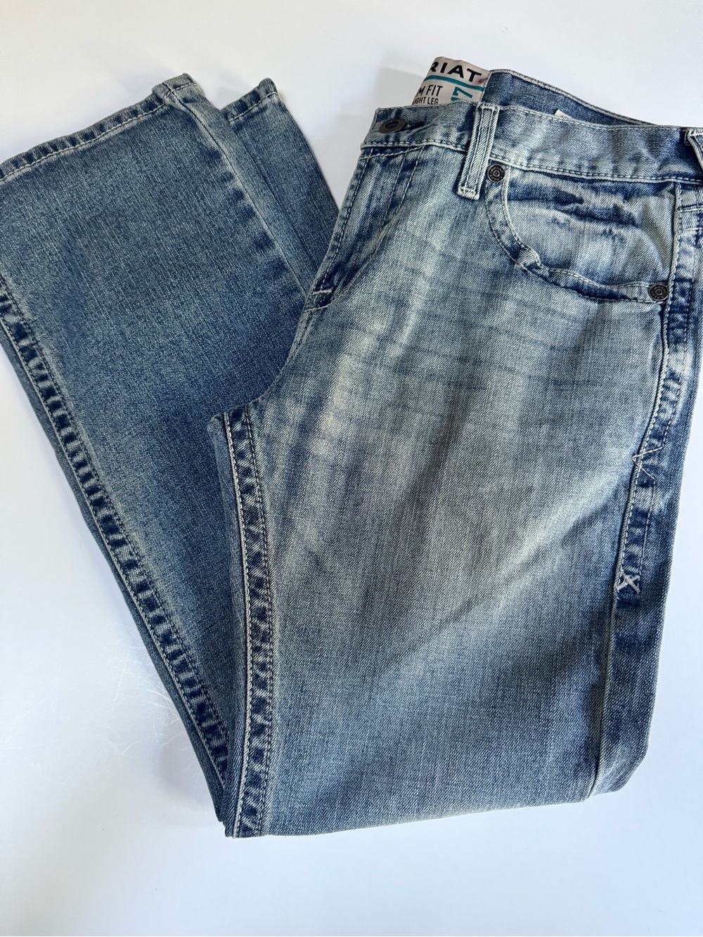 NWT! Ariat M7 Mens Slim Fit Straight Leg Jeans 33x30 Shasta Wash Work Stretch